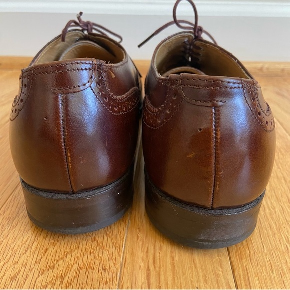 Nettleton Wingtip Dress Shoes Mens 8 Brown Leather Oxfords Formal Preppy Career main image 4